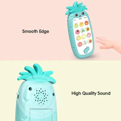 Immagine prodotto di Cellulare giocattolo per bambini con musica leggera, vari suoni, in silicone, smartphone a tazza per bambini, giocattolo interattivo, cellulare educativo per bambini, regalo di Natale per bambini e bambine