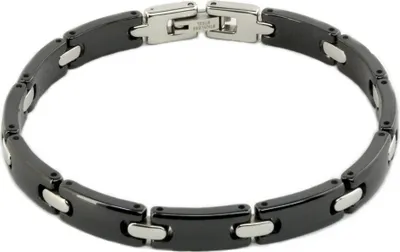 Produktbild von Armband aus Keramik schwarz und Edelstahl