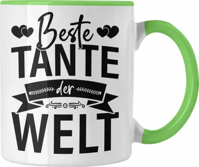 Produktbild von Trendation - Beste Tante Der Welt Tasse Geschenkidee Lustig Spruch Lieblingstante Geschenke (Grün)