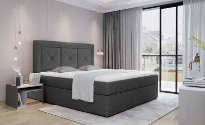 Produktbild von Balvin Polsterbett 140 - 180 cm; Dunkelbraun (Velour), Liegefläche:180 x 200 cm