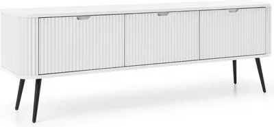 Produktbild von YOURHOUSE24 Lowboard Zova RTV-168 TV-Schrank geriffelt, abgerundet (Farbe: Weiß)