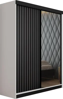 Image de KIER FURNITURE Armoire multi-usages MALANI 138 - Blanc + Graphite 138x205x59 cm