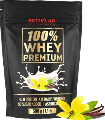Produktbild von Activlab 100% Whey Premium 500g, hoher Proteingehalt, basierend auf Molkenproteinkonzentrat - Vanille