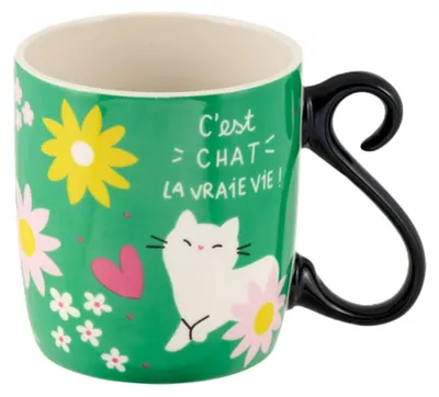 Tasse aus Porzellan, grün, 9 cm hoch, spülmaschinenfest