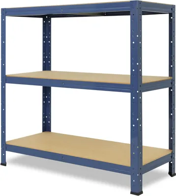 Productafbeelding van Metalen Stellingkast - Opbergrek Werkplaats - Orde Scheppen - Schroefloze Montage - 100x75x30 cm - Blauw
