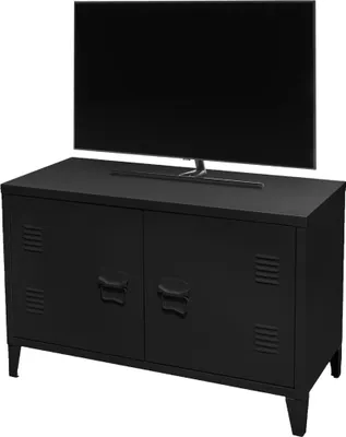 Immagine prodotto di Mobile TV stile industriale con 2 porte in metallo – Dimensioni 100x40x53 cm, colore nero