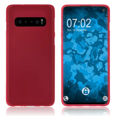 Produktbild von PhoneNatic Case kompatibel mit Samsung Galaxy S10 - rot Silikon Hülle matt Cover