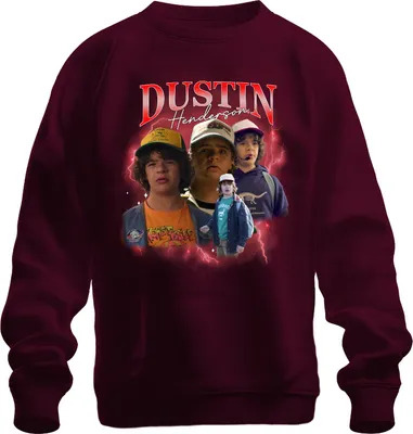 Produktbild von Dustin Henderson Stranger Fan Geschenk Retro 80er Vintage Hawkins Uni Sweatshirt Pullover, Burgundy, M