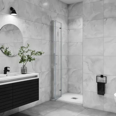 Produktbild von 100x197cm+ 180°Falttür&Drehtür NANO+ESG Glas Eckeinstieg Duschabtrennung Duschtür