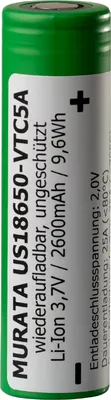 Produktbild von Murata / Sony US18650VTC5A 3,6V 2600mAh Li-Ion-Akku-Zelle
