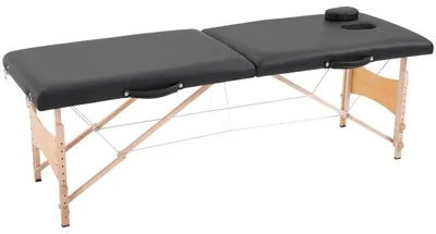 Obrázek produktu pro Masážní lehátko – skládací masážní lehátko | Barva: černá | Rozměry: 60 x 186 x 58-81 cm