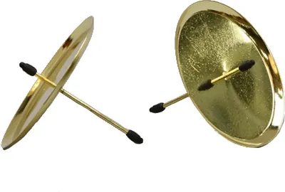 Produktbild von Kerzenteller mit Dorn für Stumpenkerzen Ø70mm 4 Stück gold - 1,56 € pro Stück