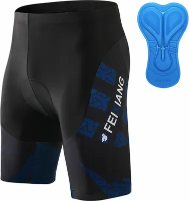 Produktbild von Herren Fahrradhosen Radunterhose mit 4D Sitzpolster Fahrrad MTB Unterwäsche Pro Bike Boxer Radlerhose Kurze Hosen US:S / EU:M Blau