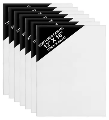 Produktbild von Belle Vous 7 Stk Blanko Leinwände – 30 x 40 cm – Bespannter Rahmen, Keilrahmen Leinwand Set für Künstlerbedarf, Leinwandbrett für Ölfarben,
