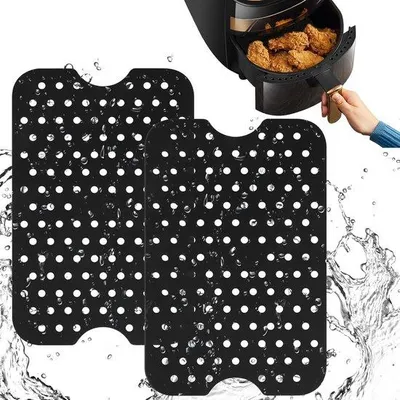 Productafbeelding van Famanu Airfryer siliconen bakjes – 2 stuks, herbruikbaar, hittebestendig