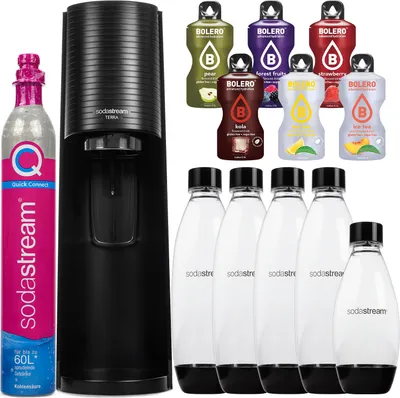 Image de SodaStream Terra Gazéificateur Noir Kit 5 bouteilles Cartouche Set