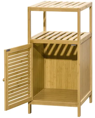 Produktbild von Bambus-Badezimmerregal, Aufbewahrungsregal mit einer Tš¹r und Kš¹chenregal, 33 x 36,5 x 67 cm, Natur