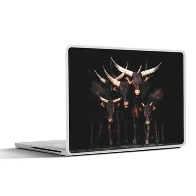 Produktbild von MuchoWow® Laptop Aufkleber Sticker Cover Kuh - Watussi - Schwarz - Hörner 36.5x27.5 cm - Laptop-Sticker
