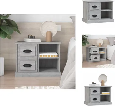 Image de vidaXL Table de nuit Gris Sonoma 60x35,5x45 cm - Tables de nuit