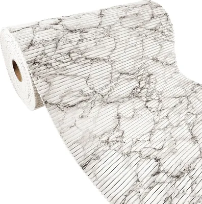 Produktbild von Weichschaummatte Bad 65x250 cm - Grauer Marmor - Badematte aus weichem, atmungsaktivem PVC - Antirutschmatte Bad für Innen- und Außenbereiche - Badteppich Weichschaum mit sicherem Halt auch bei Nässe