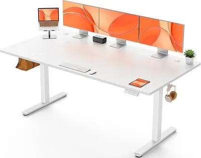Immagine prodotto di Scrivania regolabile in altezza elettricamente, dimensioni 160x80 cm, con 4 funzioni di memoria. Scrivania regolabile in altezza, ideale per il gaming, con piano di lavoro diviso in quattro sezioni