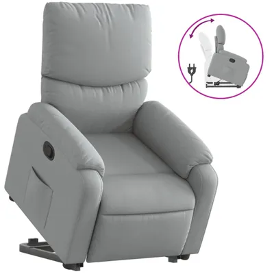Image de vidaXL Fauteuil relax releveur gris clair Tissu