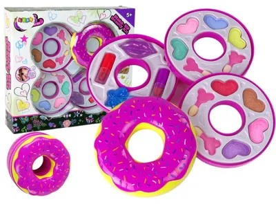 Produktbild von Leantoys Donut Lidschatten-Lippenstift-Palette für Kinder