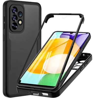 Produktbild von Schutzhülle für Samsung Galaxy A33 5G 360 Grad Stoßfest Schwarz Transparent