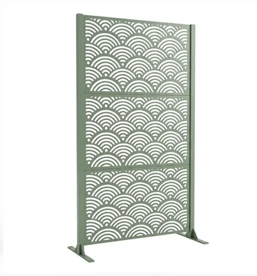 Produktbild von Nami - Sichtschutzpaneel für den Außenbereich 100 x 180 x 30 cm aus Metall und Harz Salbeigrün