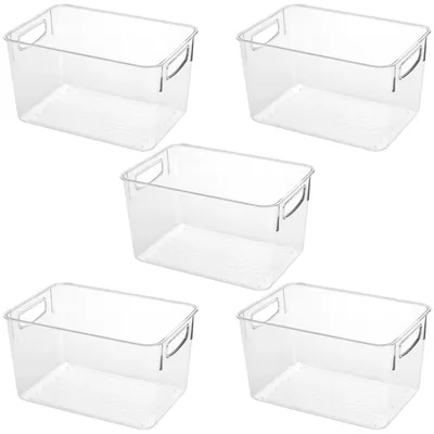 5er-Set durchsichtige Kühlschrank-Organizer aus Kunststoff