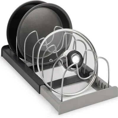 Verstellbarer Topfdeckelhalter für Schublade - Organizer für Kochtöpfe - Erweiterbarer Deckelhalter für Töpfe, Pfannen und