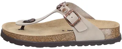 Produktbild von Dr. Brinkmann Damen Zehentrenner Pantolette mit Kettendetail, Größe:42 EU, Farbe:Beige