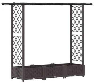 Obrázek produktu pro Vyvýšený záhon s treláží a střechou Hnědá 164 x 40 x 121 cm PP