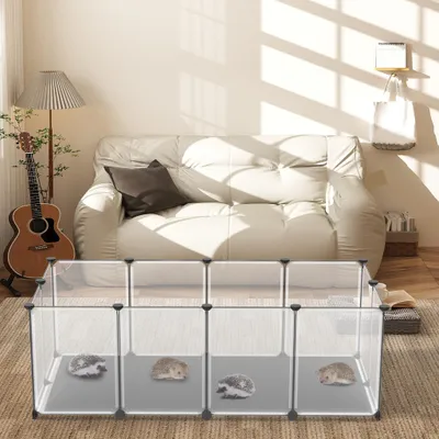 Produktbild von YZNAHRE Freigehege Kaninchen 12Pcs Laufstall 125x63x42 cm DIY Kleintiergehege mit Bodenplatten Welpenauslauf Außengehege