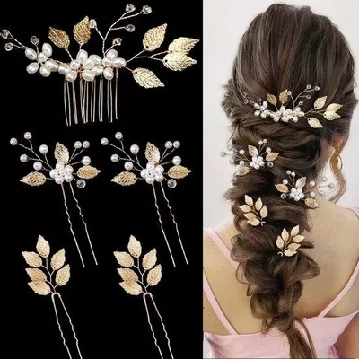 Produktbild von Goldene Haarspangen mit Kristallen und Strass für Braut