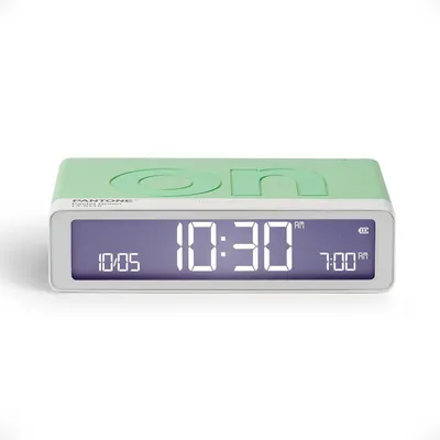 Produktbild von Digitaler Design Wecker mit Ein-/Aus-Wendefunktion, wiederaufladbar, LED-Display, USB-C, Reisewecker, leise, kompakt für Schlafzimmer
