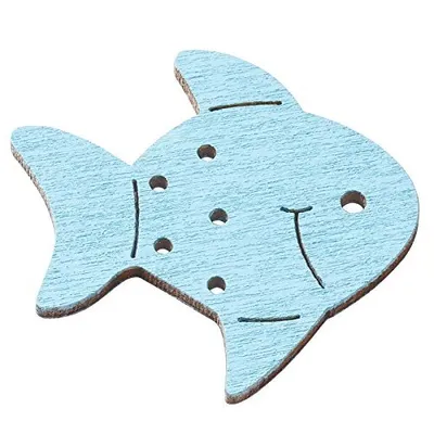 Produktbild von Holzstreuteil Fisch 4 cm, Box à 10 St., weiss
