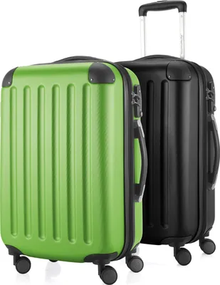 Produktbild von HAUPTSTADTKOFFER - Spree - 2 x Handgepäck-Trolleys mit Dehnfalte, Kofferset Kabinenkoffer-Set, Bordgepäck erweiterbar TSA, 4 Rollen 55 cm, 42 Liter,Apfelgrün-Schwarz
