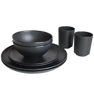 Produktbild von Bo-Camp Orville, Schwarz, Melamin, 4 Person(en), 4 Becken, 4 Stück(e)