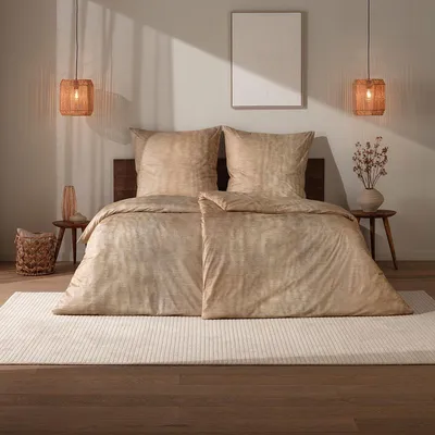 Produktbild von Estella Mako Interlock Jersey Bettwäsche Arno 155x220 cm + 80x80 cm kiesel