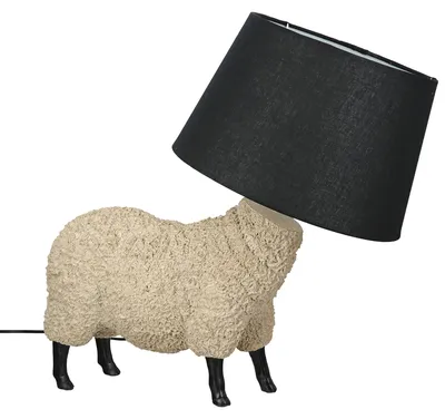 Productafbeelding van Gilde tafellamp, schaap, "Willson", kunsthars, crème, zwart, verpakkingseenheid 1, lengte 31 cm, breedte 52 cm, hoogte 50 cm, artikelnummer 62027