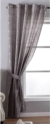 Produktbild von Vorhang Widseide Optik Barock blickdicht Flockfasern Deko gemustert, blickdicht mit verdecktem Schlaufenband HxB 245x140 cm Grau, 20200