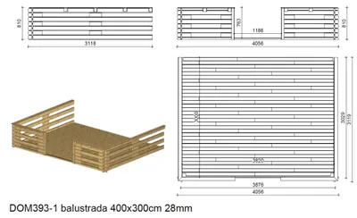 Immagine prodotto di Veranda - 12m2 - 4m x 3m - impregnata - colore: marrone