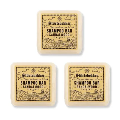 Produktbild von Störtebekker®- Festes Shampoo Sandelholz 3er Set - handgefertigt, vegan,  getestet - wohlduftende Duschpflege für Haut und Haar