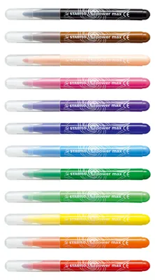 Obrázek produktu pro Plstící pero - STABILO power max - 12 balení - s 12 různými barvami