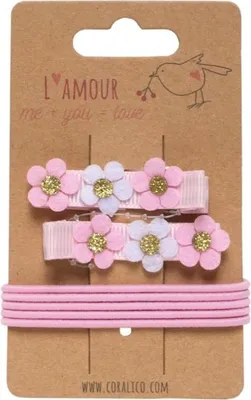 Image de Charmantes pinces à fleurs et gommes élastiques - Ajoutez de la couleur et du style à vos cheveux !