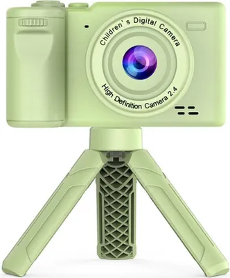 Obrázek produktu pro Digitální fotoaparát ZELURXX Mini se stojánkem, duální fotoaparát, video v rozlišení 1080p, 4× zoom, filtr pro zkrášlení, hračka pro děti a studenty, zelená barva
