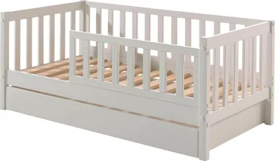 Produktbild von Juniorbett Karie 148x76x60 Kinderbett Massivholz+MDF Weiß