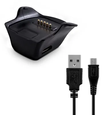 Produktbild von kwmobile Smartwatch Ladekabel für Samsung Gear fit R350 USB Ladekabel für Smartwatch - Smart Watch Aufladekabel - Fitnesstracker Ersatzkabel - Schwarz