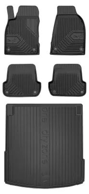 Produktbild von Gummimatten + Kofferraumwanne für Audi A4 B6 2000-2006 (Limousine, Standard-Kofferraum) – Schwarz, passgenau – Wielganizator